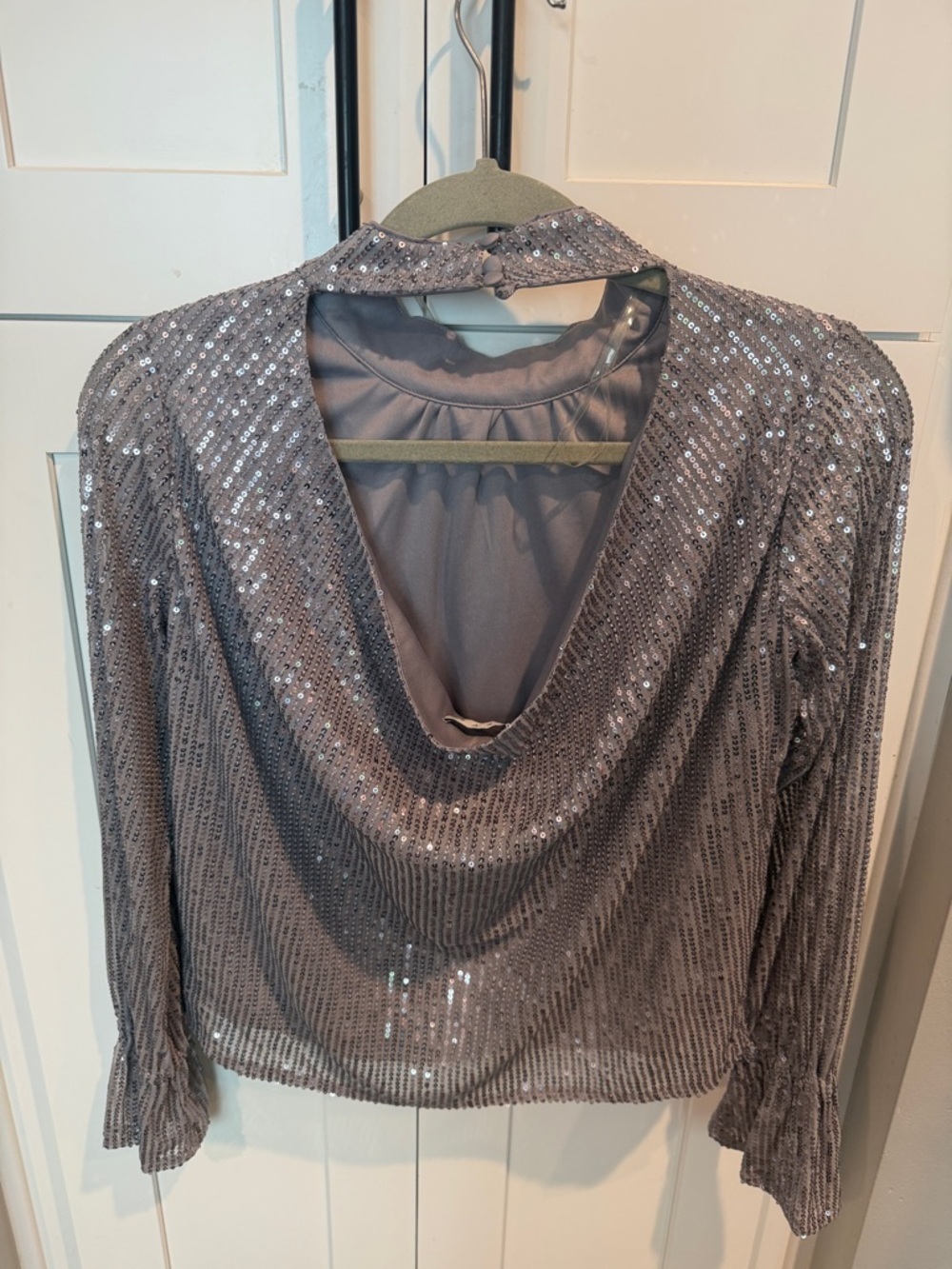 HYFVE Sequin Mock Neck Blouse